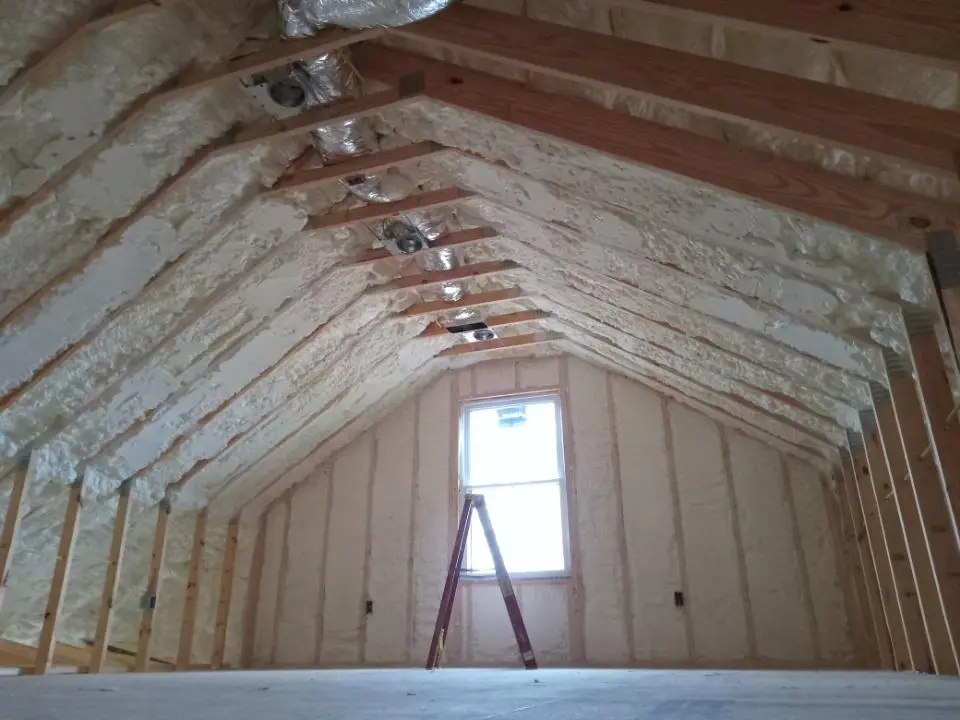 Spray foam roofing application for Crawl Space Insulation project in Alma